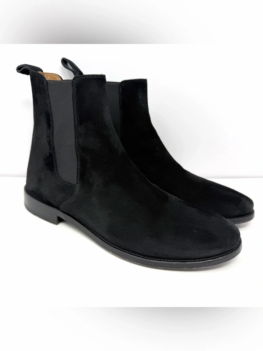 Oro Men's Black Suede Chelsea Boots Made in Spain